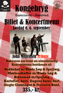 Billet & Koncertmenu – John Mogensen Tribute // Kongebryg lørdag d. 6. september