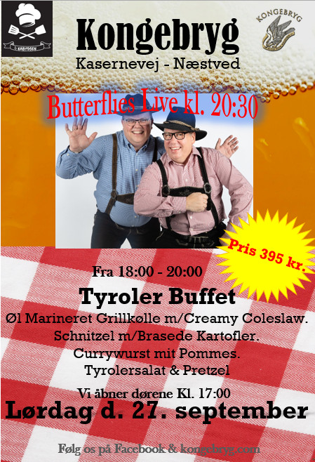 Oktoberfest & Butterflies // Kongebryg lørdag d. 27. september kl. 17:00. Billetter