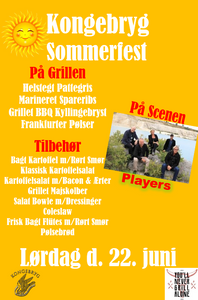 Sommerfest & Players // Kongebryg lørdag d. 22. juni kl. 17:00. Billetter